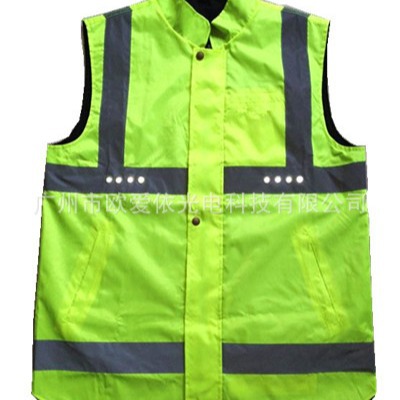 质高价优防水 贴片LED反光背心 16个LED