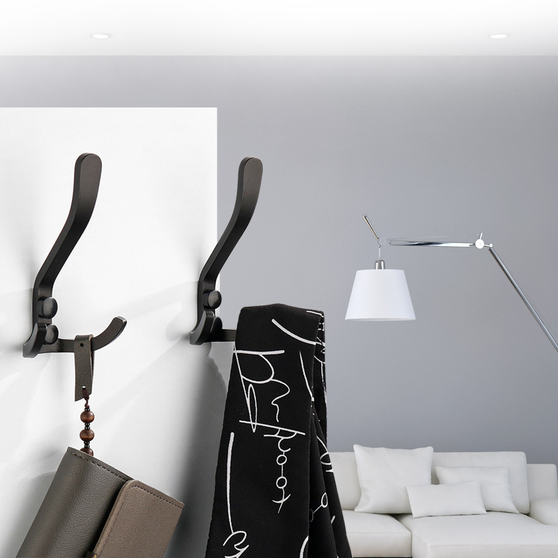 浴室衛生間牆壁上金屬打孔門後掛鈎 批發太空鋁鑰匙衣服帽掛衣鈎