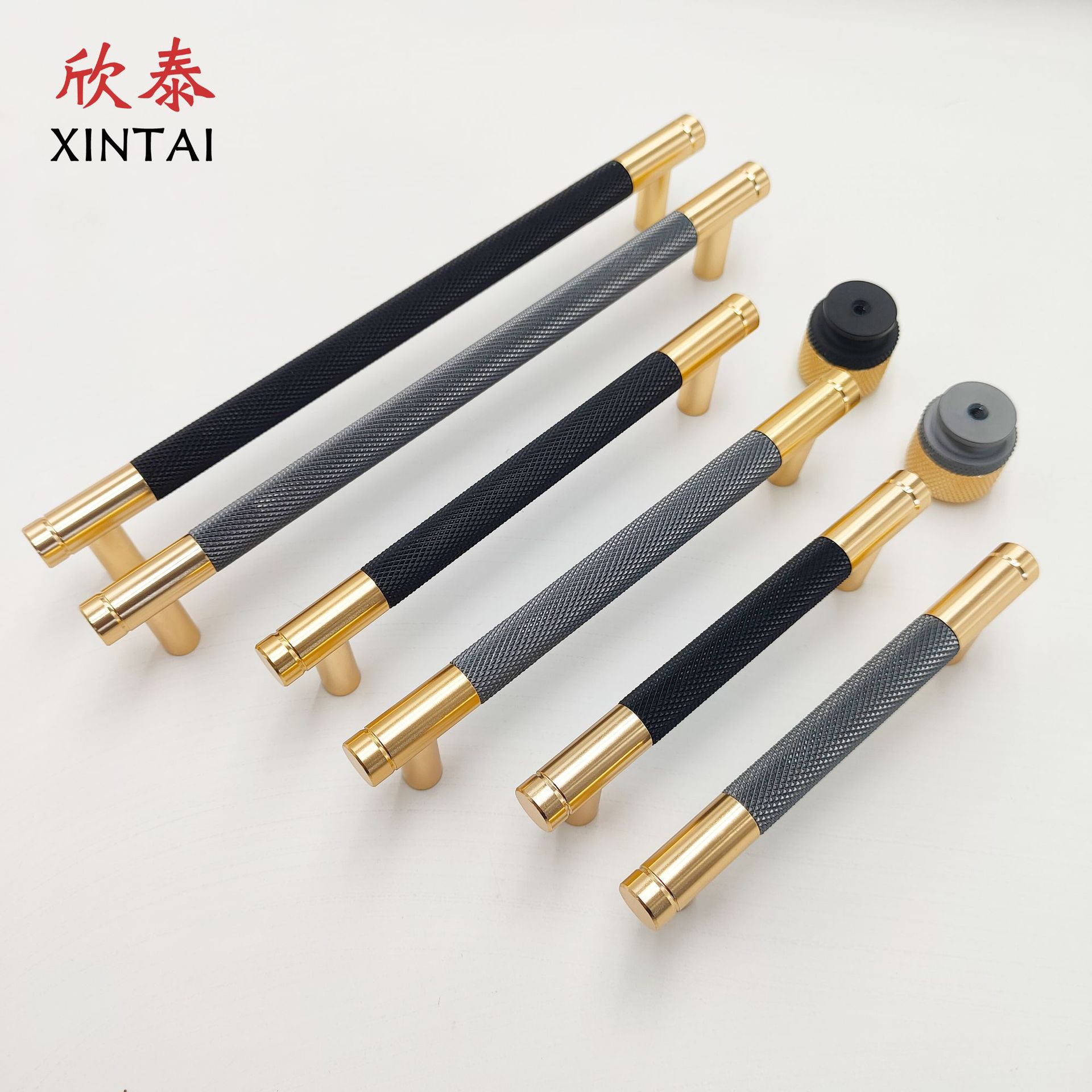 金加黑衣櫥櫃門加長金加灰鋁合金拉手簡約輕奢把手北歐式抽屜單孔