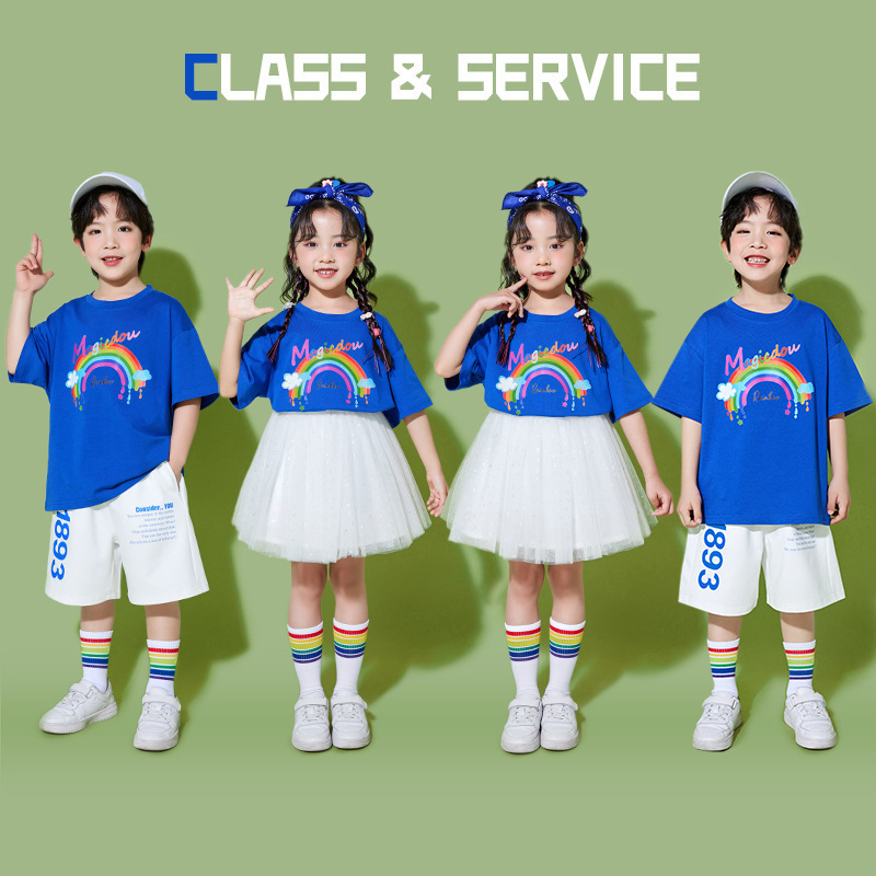 Children's Day Cheerleading Performance Costumes for Primary School Students, Large Group Dance Uniforms, Kindergarten Cheerleading Tutu Dress Set Children's Day Cheerleading Performance Costumes for Primary School Students, Large Group Dance Uniforms, Kindergarten Cheerleading Tutu Dress Set