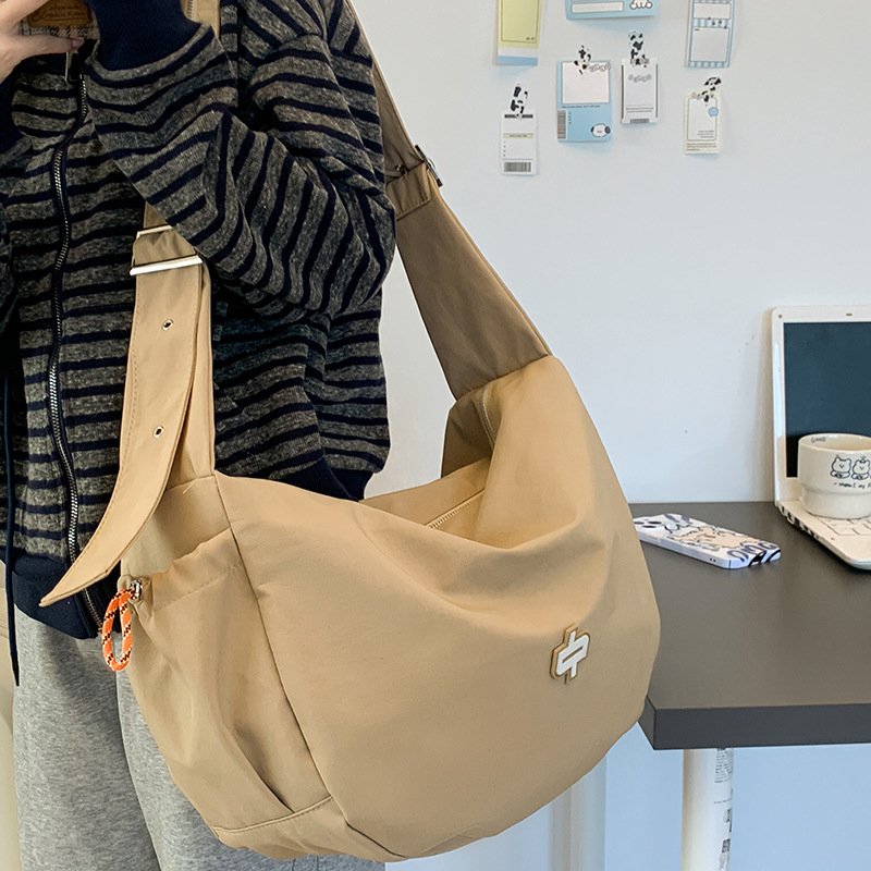 New Zipper Bag Ultra-Light Large Capacity Crossbody Casual Versatile Men's Shoulder Bag Dumpling Bag Women's Commuter Bag - Thumbnail 7