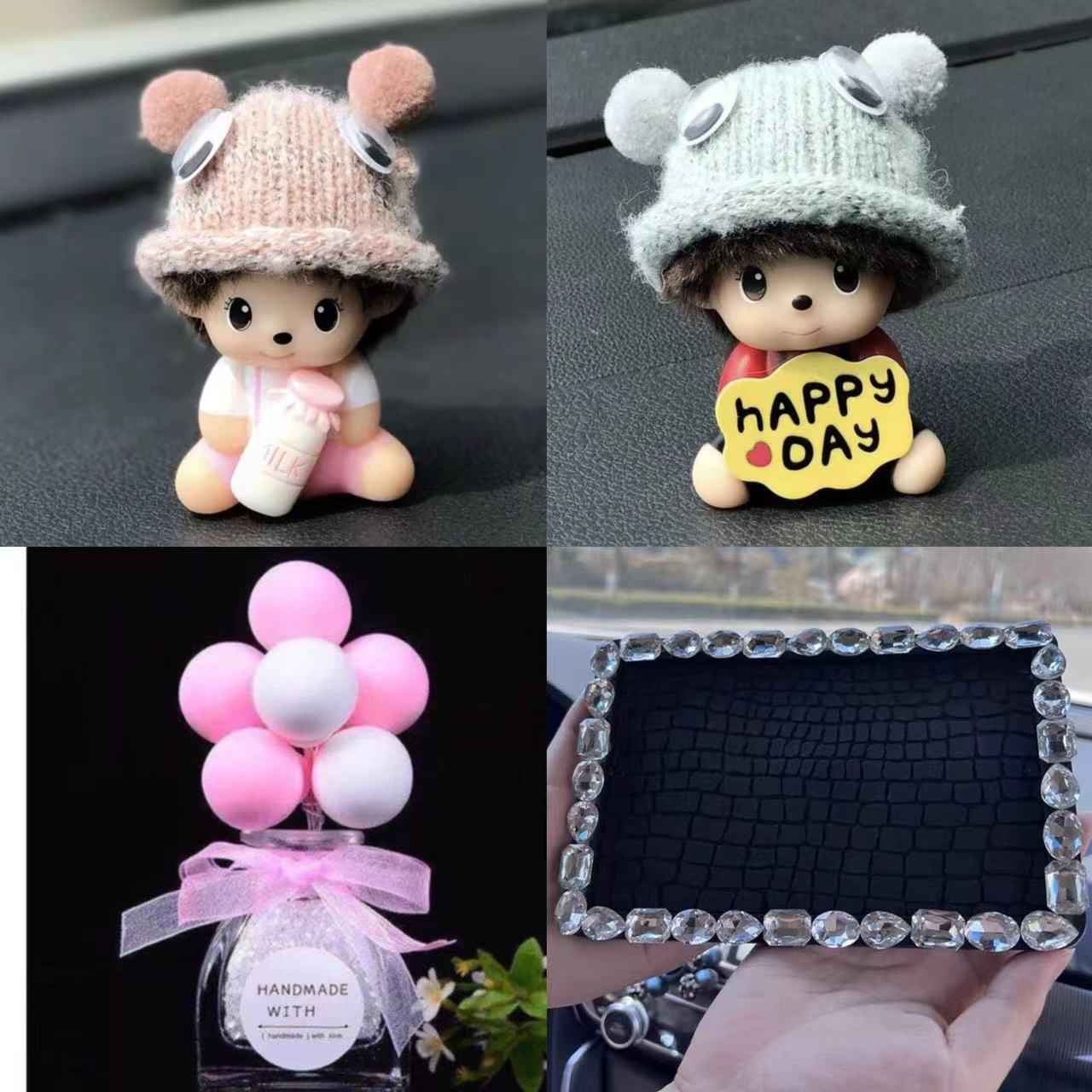 Decoraciones de automóviles en línea muñecas lindas decoraciones de automóviles accesorios de automóviles en línea dibujos animados de plástico femenino belleza de la noche