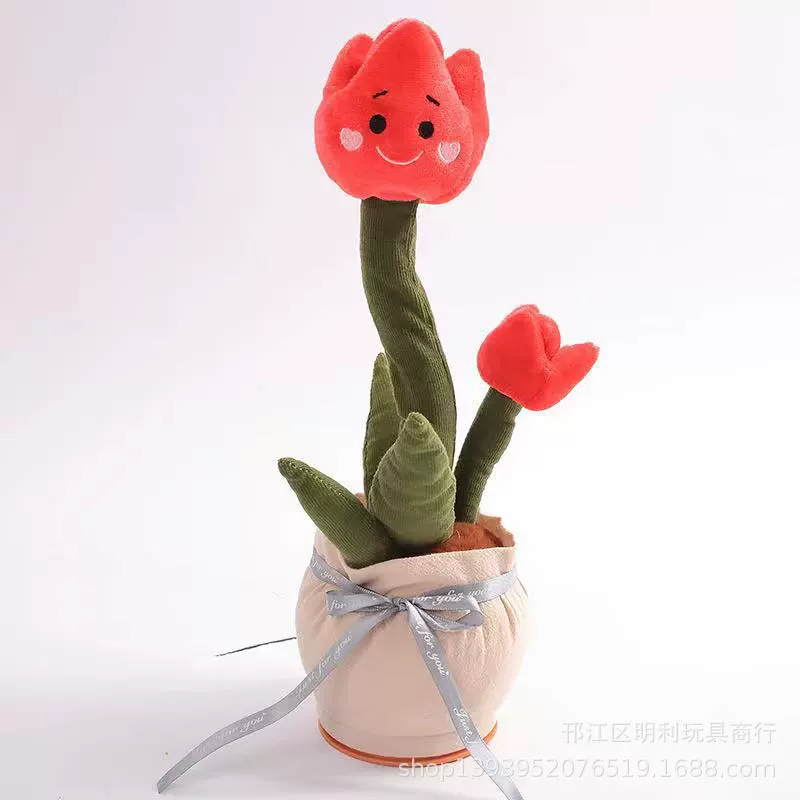 Dancing plush toy, for import, new collection, roses, cactus