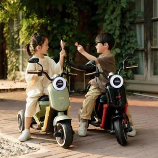 Children's Electric Motorcycle Can Sit on Tricycle for Boys and Girls Baby Car Kids Charging Remote Control Double Toy Car