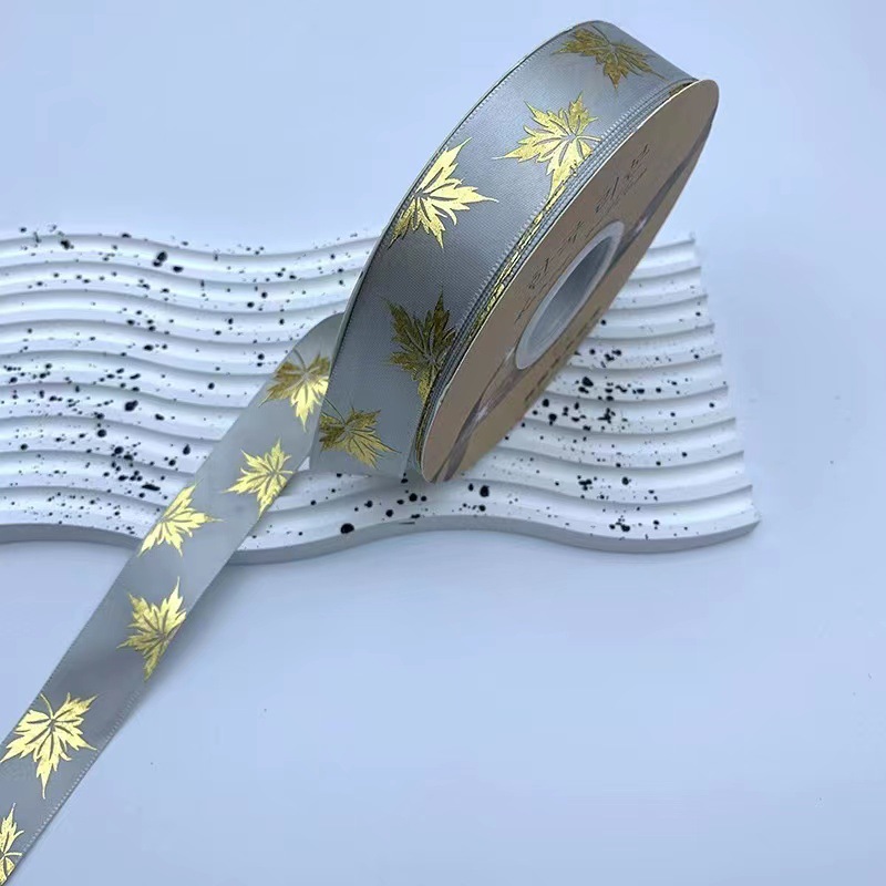 2,5 cm barra bandeja hecha a mano cinta láser hoja de arce Cinta de Oro DIY joyería caja de regalo embalaje nuevo al por mayor