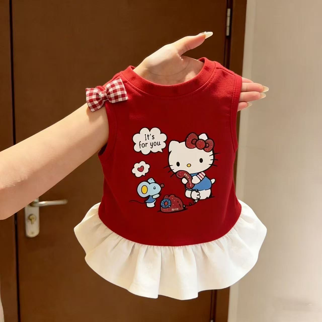 cartoon white skirt with bow