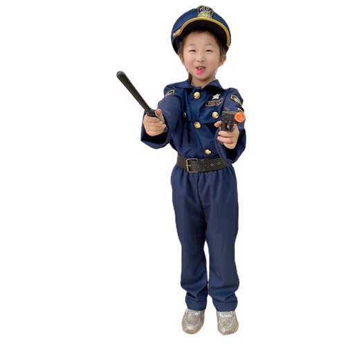Halloween Child Police Costume Role-Playing Kids Game Outfit Halloween Costume Masquerade Ball Party Attire