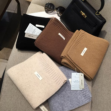 140克高密度超软版100%澳洲纯羊毛WOOL围巾冬季百搭纯色披肩学生