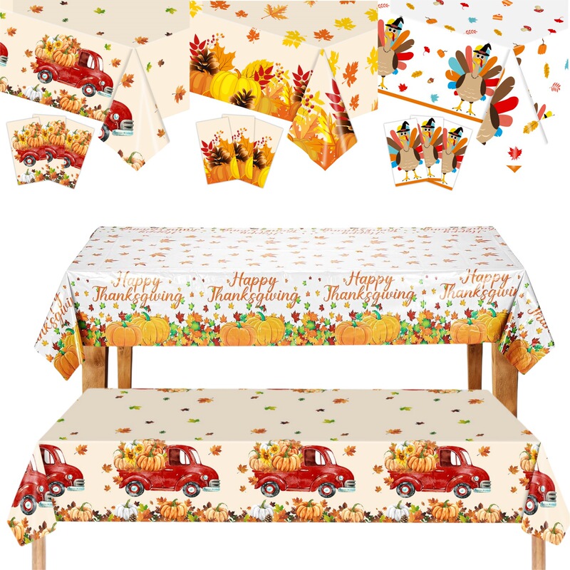 New Thanksgiving Pumpkin Maple Leaf Theme Party Tablecloth Autumn Harvest Children's Birthday Disposable Pe Tablecloth New Thanksgiving Pumpkin Maple Leaf Theme Party Tablecloth Autumn Harvest Children's Birthday Disposable Pe Tablecloth