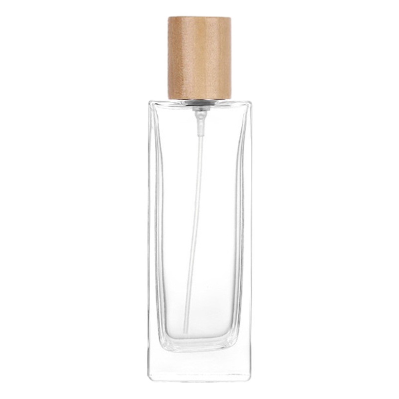 Venta al por mayor directa de fábrica en stock bayoneta botella de perfume cilíndrica multicolor cubierta de madera cosméticos cubierta de palo de rosa