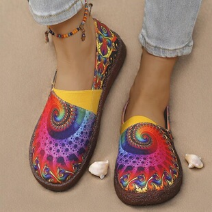 H 78980 Colorful Round Toe Slip On Flats ��ʈA�^��Ь
