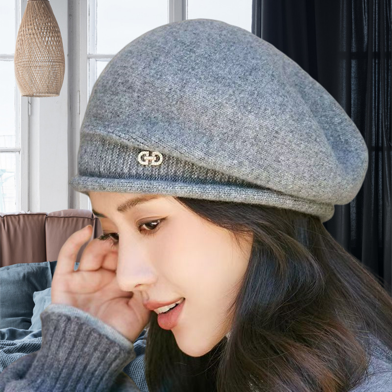 Damen Strickbaskenmütze Für Den Winter Warm Und Modisch_voghion.com