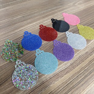 New stickers glitter acrylic Christmas pendant home decoration DIY glitter craft Christmas tree ornaments