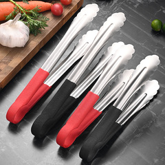 Non-magnetic stainless steel food tongs household kitchen food tongs barbecue steak tongs heat-resistant barbecue meat tongs bread tongs vegetable tongs
