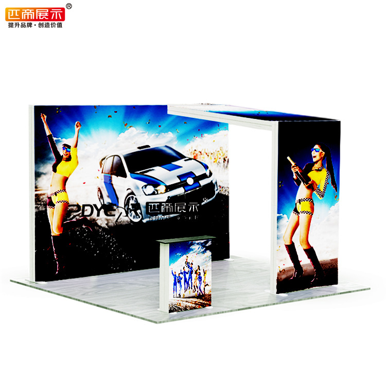 展会议pvc卡布灯箱led海报背景3m摊位快幕布秀拱门铝合金展台架厂