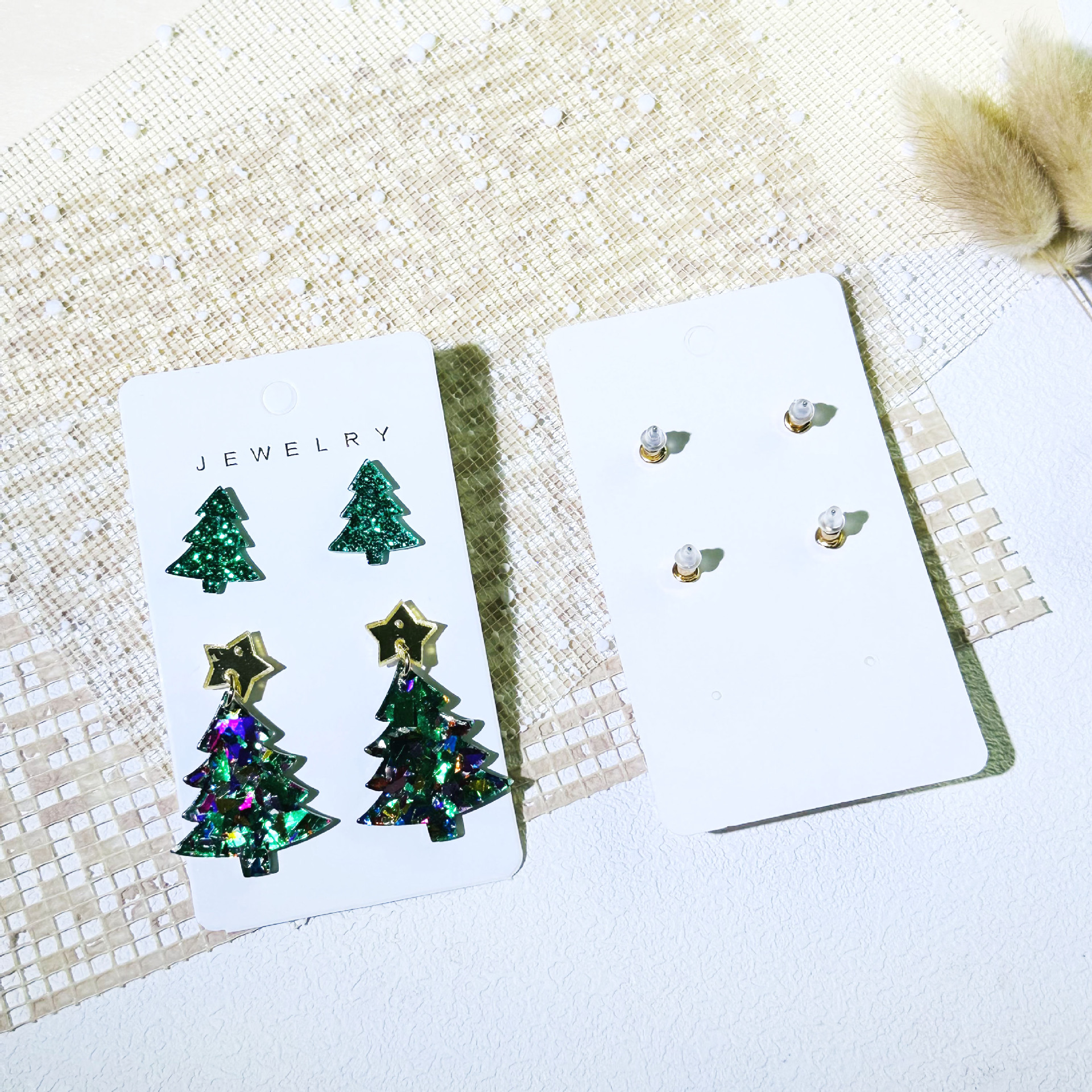 Acrylic Material 1 Set Casual Classic Style Christmas Tree Arylic Drop Earrings Ear Studs