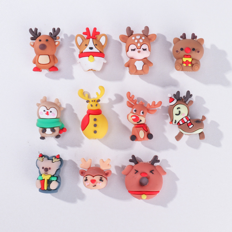 クリエイティブクリスマス立体ペンキャップかわいい漫画ミニソフトシリコン鉛筆ゲルペン装飾ペンカバー|undefined
