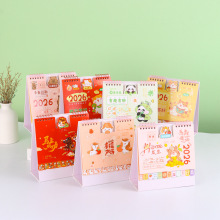马年2026台历定制创意卡通喜庆红色日历摆件广告商务记事台历定做
