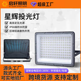 LED投光灯100W高亮足瓦星辉投光灯跨境新款户外防水庭院灯照明灯