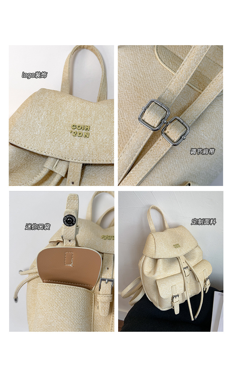 "College Style 2025 New Korean-style stylish mini Backpack, double pockets, lid style backpack, casual travel bag. Application Scenario