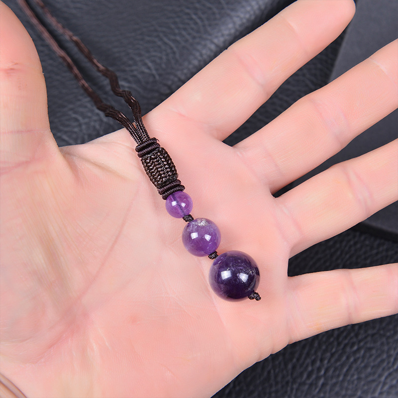 natural stone Material Simple Style Round Natural Stone Unisex Pendant Necklace