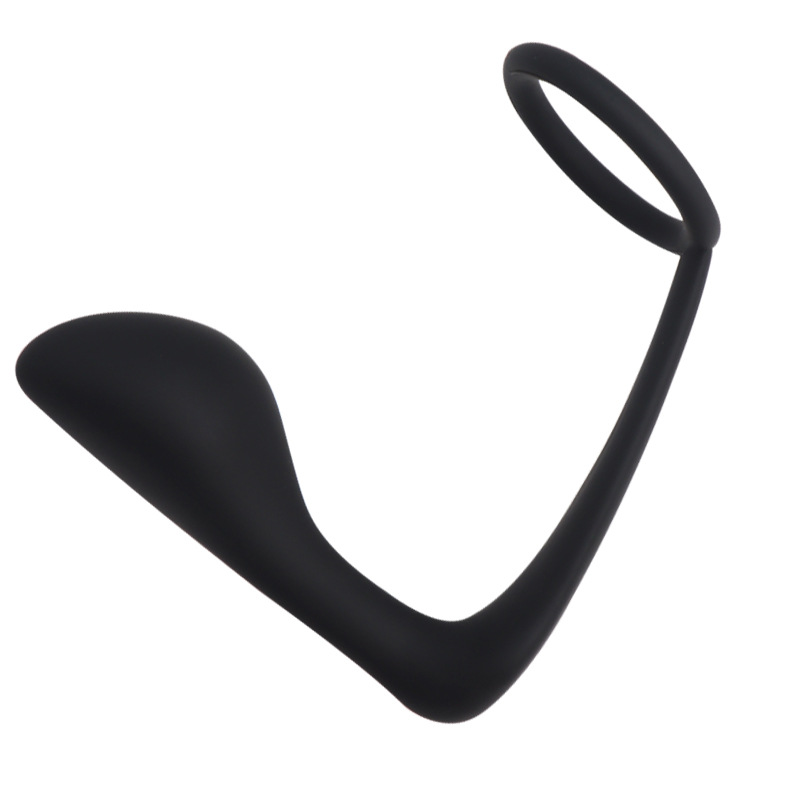 Locking Anal Plug with Ring Prostate Massager, Silicone Two-in-One Training Toy — detail image 2
