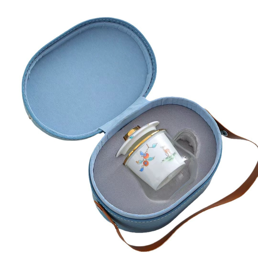 Glass ceramic tea cup, cigarette holder, liner for office