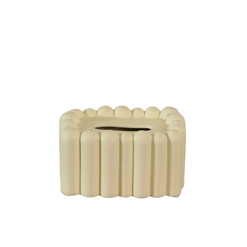 Ins caja de pañuelos creativos caja de dibujo de viento crema simple sala de estar casa servilleta de cerámica en caja adornos