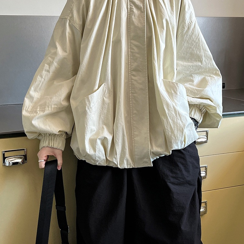 Down Jacket Women's Short 2025 New Fashion Elastic Round Neck Workwear Casual Jacket Puff Sleeve Loose Warm Jacket