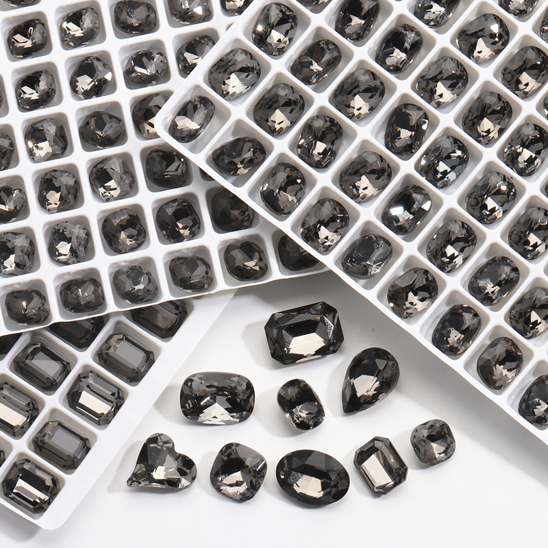Transparent black pointed bottom clothing hair accessories glass diamond nail Diamond K9 material fat square love Diamond phone case DIY Transparent black pointed bottom clothing hair accessories glass diamond nail Diamond K9 material fat square love Diamond phone case DIY