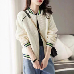 捡漏专柜撤回欧洲站白色棒球服女秋季新款宽松休闲夹克短外套