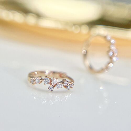 Stars are like a dream~S925 silver plated 18K gold zircon earrings for women's gift ear buckle light luxury niche earrings