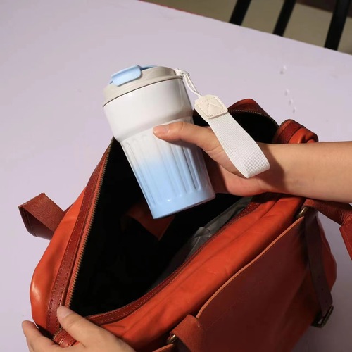 New Style Pleasure Striped Coffee Cup High Quality Gradient 304 Stainless Steel Insulated Cup Portable Car Water Cup Wholesale