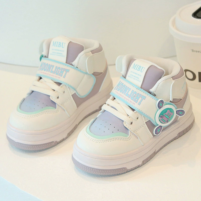 Children's sports shoes, high casual footwear for boys, sneakers, soft sole