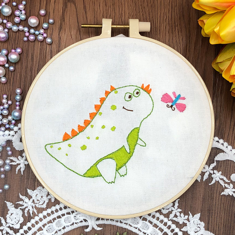 Diseño de dibujos animados para niños animales bordados DIY Kit de bordado manual principiantes bordado 3D muestra de diseño de tela Kit ahora
