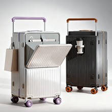 高颜值轻便静音万向轮登机密旅行箱男宽拉杆行李箱女学生前开口寸