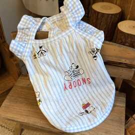 小狗狗宠物衣服夏季防掉毛小型犬夏季卡通图案防脱猫咪背心防晒衣