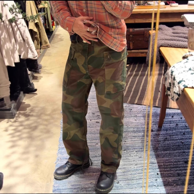 Foreign Trade Cross-Border American-Style Rrl Retro Military Camouflage Workwear Casual Jeans with Large Back Pockets for Men