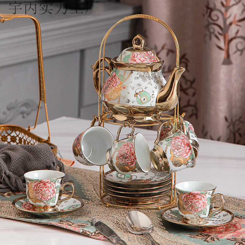 European-Style Tea Set, Ceramic Coffee Cup, Floral Tea, English Afternoon Tea Set, Retro Wedding Gift, Minyi European-Style Tea Set, Ceramic Coffee Cup, Floral Tea, English Afternoon Tea Set, Retro Wedding Gift, Minyi