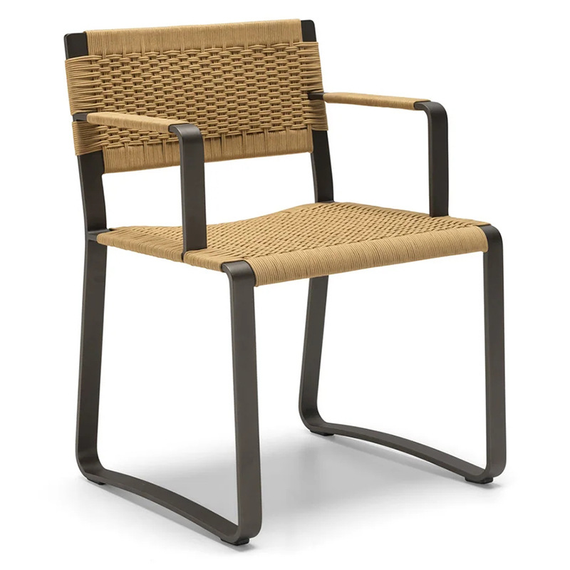 Conjunto de mesa y sillas de ratán para exteriores, mesa moderna y sencilla de aleación de aluminio, mesa larga impermeable para patio de hotel o villa, resistente a la intemperie image 5