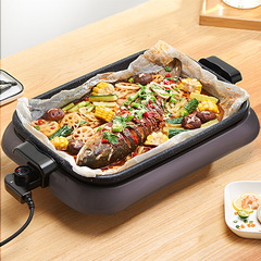 Household Electric Hot Pot Paper-Wrapped Fish Can Be Used Pot Rectangular Commercial Paper For Fish Oven Electric Fish Baking Plate Baking Machine Non-stick