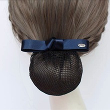 韩国职业头花发网兜工作发卡盘发饰品可爱空姐女头饰护士双层尖角