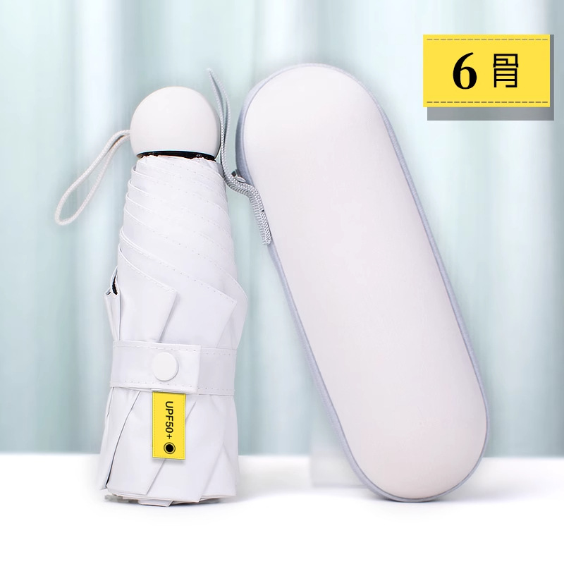 Paraguas cápsula ultraligero, paraguas de protección solar engrosado, doble uso para sol y lluvia, paraguas para mujer, mini paraguas plegable personalizado al por mayor.