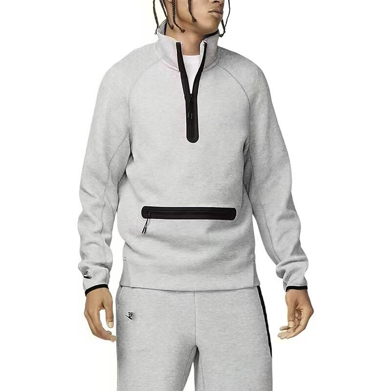 Men's and Women's Sweatshirt and Sweatpants Set, Knitted Casual Set, Half-Zip Loose Sports Pullover with Stand Collar, 7998 Cotton Men's and Women's Sweatshirt and Sweatpants Set, Knitted Casual Set, Half-Zip Loose Sports Pullover with Stand Collar, 7998 Cotton