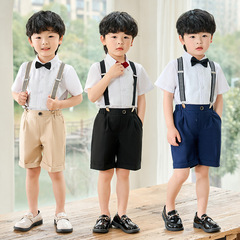Children's waist bag pants summer unisex boy June 1st host choir performance dress baby handsome first birthday flower child dress set