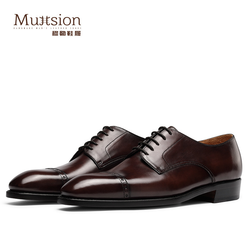 Footprint T01702 Derby Shoes Men's Business Formal Leather Shoes Genuine Leather Lace-Up British Style Small Square Toe Oxford Shoes Men's Shoes Footprint T01702 Derby Shoes Men's Business Formal Leather Shoes Genuine Leather Lace-Up British Style Small Square Toe Oxford Shoes Men's Shoes