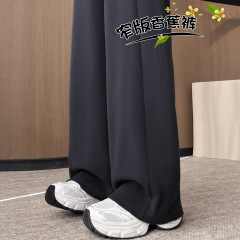 黑色直筒香蕉裤女秋季2025新款小个子休闲宽松美式卫裤慵懒阔腿裤