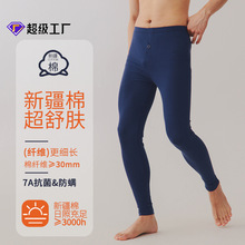 纯棉男士保暖秋裤打底线裤衬裤A类磨毛内穿薄款抗菌修身打底长裤