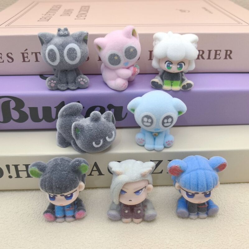 卡通植绒罗小黑 DIY树脂饰品配件盲盒公仔钥匙扣挂件桌面车载摆件|undefined