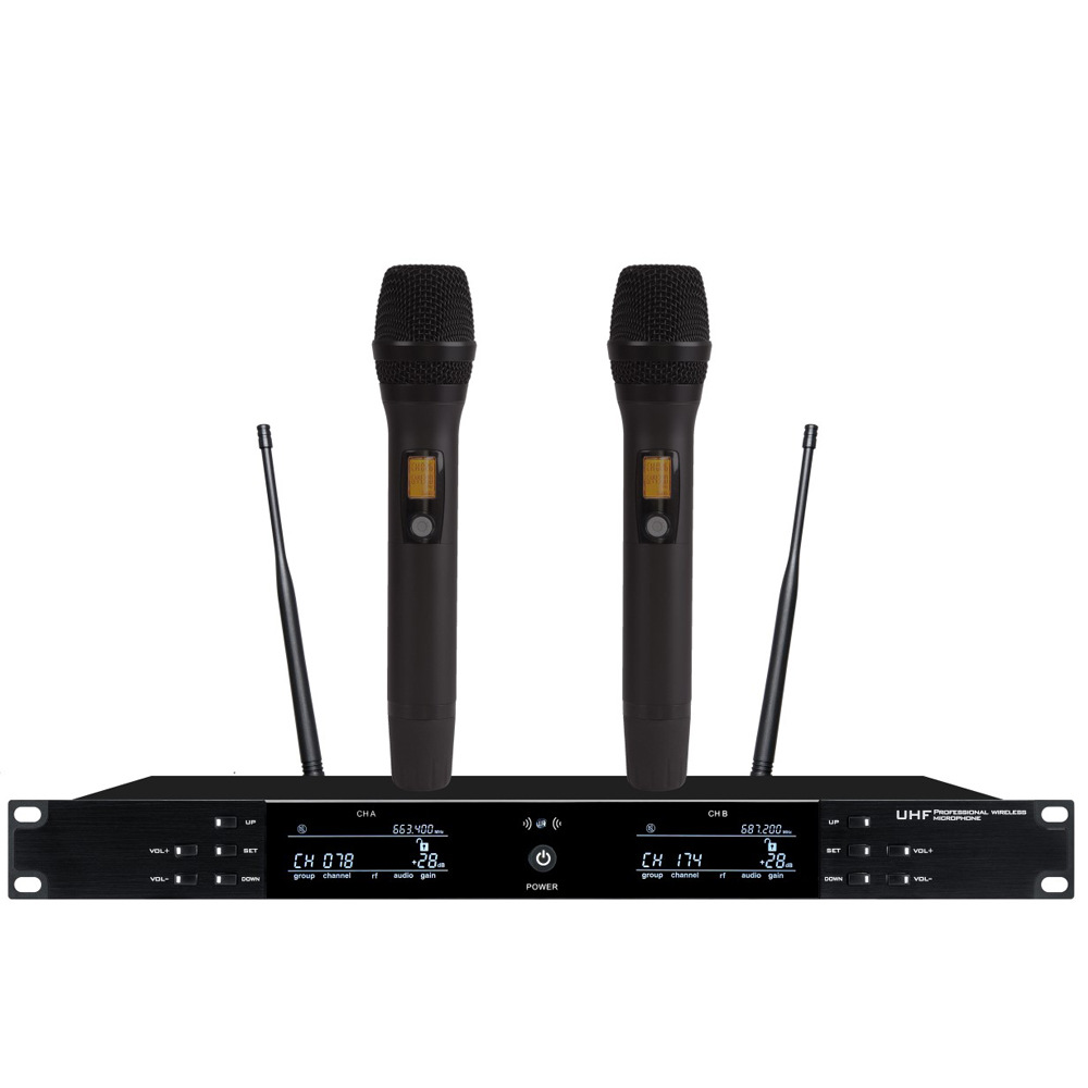 一拖二无线UHF手持话筒舞台KTV商演麦克风